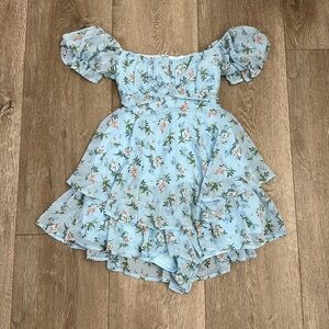 Girls Floral Blue Romper Franki by Francesca’s Size S